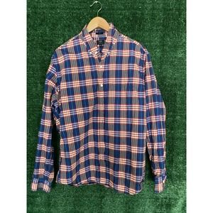 J. Crew Men's Summer Plaid Slim Fit Button Down Long Sleeve Shirt Size XL